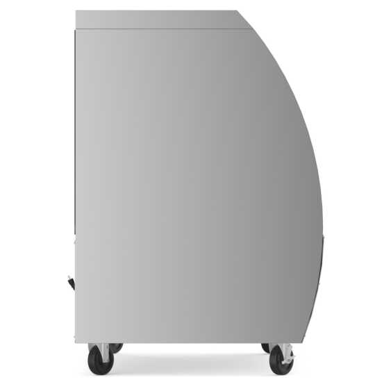 The Coldline DC36-B is a 36-inch refrigerated curved glass deli meat display case in black, designed to showcase deli meats while keeping them fresh and visible in a sleek, professional display.