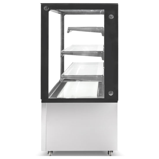 The Marchia MBT36-ST 36-inch Straight Glass Refrigerated Bakery Display Case, designed for showcasing a variety of baked goods, pastries, and desserts while keeping them fresh and cool. Ideal for bakeries, cafés, and delis.