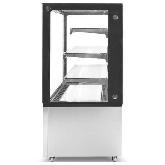 The Marchia MBT72-ST 72-inch Straight Glass Refrigerated Bakery Display Case, designed for showcasing a wide selection of pastries, cakes, and desserts while keeping them fresh and at the perfect temperature. Ideal for large bakeries, cafés, and delis