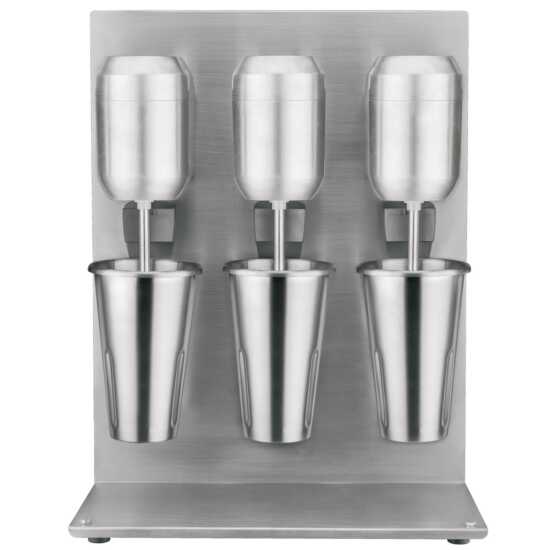 The Prepline PDM3 Triple Spindle Commercial Drink Mixer, a 120V milkshake machine, provides high-capacity blending for milkshakes, smoothies, and beverages in busy cafes, restaurants, and ice cream parlors.