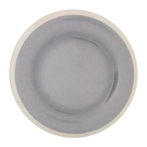 Thunder Group Wide Rim Dinner Plate 12/Pcs is a piece of durable tableware. This wide rim round plate has a presentation of ceramics and break-resistant structure of melamine. You can use it to serve all kind of dishes such as appetizers, entrees, desserts, and more. It is affordable and easy-to-use. The Graham collection has an elegant appearance. All Western Graham tableware features pastel gray color with light creamy-beige edges. 