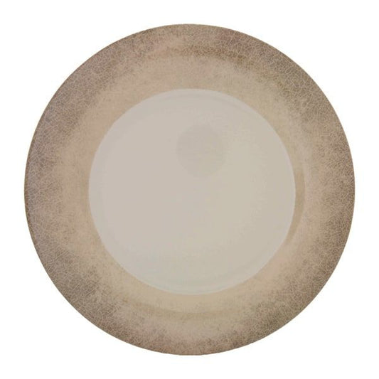 Thunder Group Wide Rim Dinner Plate 12/Pcs is a piece of durable tableware. This wide rim round plate has a presentation of ceramics and break-resistant structure of melamine. You can use it to serve all kind of dishes such as appetizers, entrees, desserts, and more. It is affordable and easy-to-use. The Jazz collection has a vintage and elegant appearance. All Western Lotus tableware features creamy color and beige pattern made to resemble cracked edge of the ceramics. 