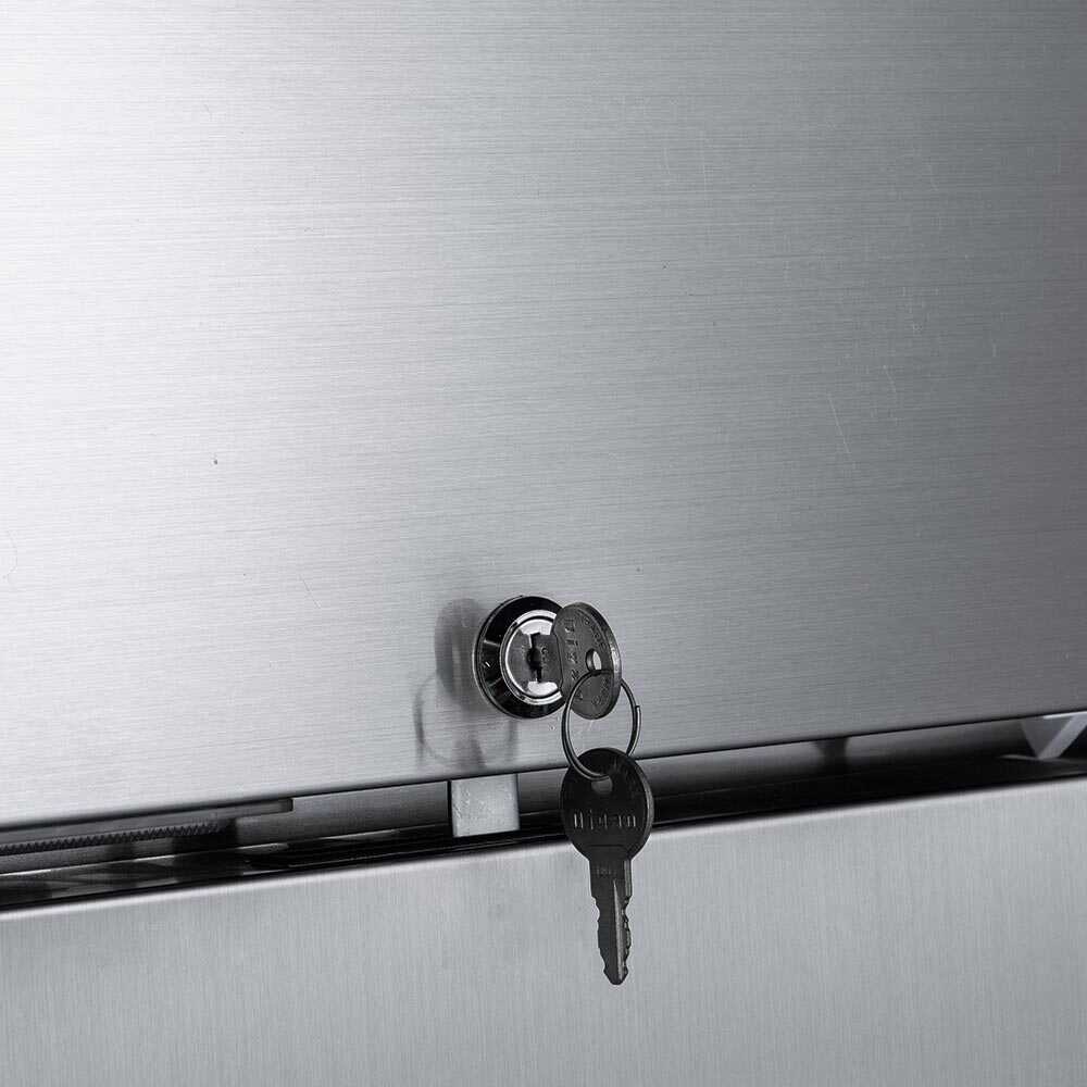 Two-door 54-inch reach-in refrigerator with a 32-inch depth, stainless steel interior and exterior, and a 43.93 cubic foot storage capacity.