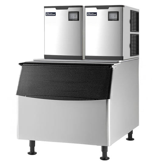 Coldline ICE800M-HA 48-inch modular ice machine with a 1000-lb bin, ideal for large-scale operations like hotels and banquet halls. It produces up to 800 lbs of half-cube ice daily, ensuring a substantial supply.