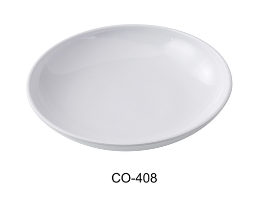 Yanco Salad Bowl CO-408 Crafted from white melamine, it is durable, break-resistant, and ideal for high-traffic environments like restaurants, cafeterias, or outdoor events. The bowl's smooth surface and practical design make it easy to clean and maintain, while its ample capacity is perfect for serving salads, pasta dishes, or sides. It is also dishwasher safe for convenient use.