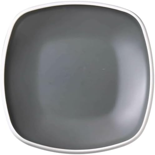 Yanco Square Plate DI-110 This square plate is designed to elevate your culinary creations with its sleek and contemporary design. The grey interior and white exterior create a modern and sophisticated look, making it perfect for any occasion. Crafted from high-quality melamine, this plate is not only durable but also dishwasher safe, making it easy to clean and maintain.