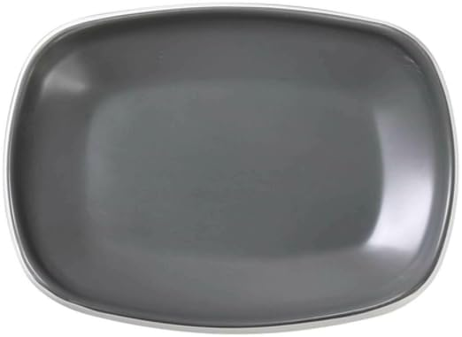 Yanco Rectangular Plate DI-206 This rectangular plate measures 6 inches in length and 1-1/8 inches in height, making it ideal for serving appetizers, desserts, or small plates. Crafted from durable and dishwasher-safe melamine, this plate is designed to withstand the rigors of everyday use. Featuring a sleek grey interior and white exterior, this Discover Plate is a stylish and versatile choice for any occasion.