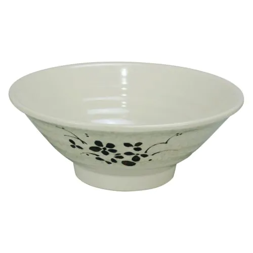 Yanco BowlHO-5709 is a great and affordable restaurant tableware. It is made from durable and reliable melamine material, which makes the bowl look like ceramics. You can use these unique round bowls to serve such dishes like rice, miso soup, noodles or salads. Thanks to the elegant Honda collection style, the bowl will perfectly fit any food-serving establishment design.