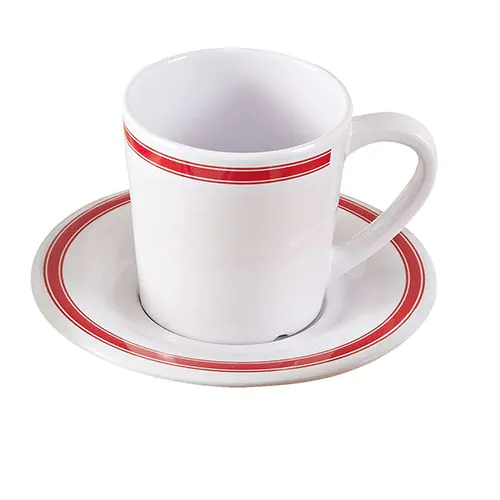 Yanco Cup/Mug HS-9018 Made from long-lasting and qualitative melamine these cups look like ceramics.The material is BPA free, so it doesn't contain any harmful substances. They are also NSF listed, which makes them safe for personal or commercial usage.