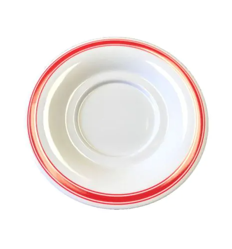 Yanco Saucer HS-9303 Thanks to the durable melamine material that has an unbreakable and heavy-duty structure, this saucer is a reliable option for your food-serving establishment. They are also NSF listed, which makes them safe for personal or commercial usage. These saucers are non-toxic. The melamine material of the saucer is BPA free, so it doesn't contain any harmful substances.