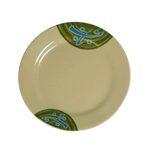 Yanco Round Plate JP-1006 It is made from durable and reliable melamine material, which makes the plate look like ceramics. You can use this stylish plate to serve any dish you want. For example, you can use it for serving tortillas, rice, noodles, appetizers or hot meals. The Japanese collection has an elegant and stylish design. Performed in green color, it will perfectly fit any restaurant environment. 
