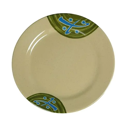 Yanco Round Plate JP-1007 It is made from durable and reliable melamine material, which makes the plate look like ceramics. You can use this stylish plate to serve any dish you want. For example, you can use it for serving tortillas, rice, noodles, appetizers or hot meals. The Japanese collection has an elegant and stylish design. Performed in green color, it will perfectly fit any restaurant environment. 