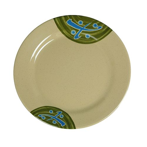 Yanco Round Plate JP-1008 It is made from durable and reliable melamine material, which makes the plate look like ceramics. You can use this stylish plate to serve any dish you want. For example, you can use it for serving tortillas, rice, noodles, appetizers or hot meals. The Japanese collection has an elegant and stylish design. Performed in green color, it will perfectly fit any restaurant environment. 