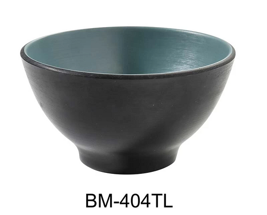 Yanco Rice/Soup Bowl BM-404TL bowl features a chic gray and teal design, ideal for serving up to 10 ounces of rice, soup, or small sides. Crafted from durable melamine, it’s both lightweight and resilient, making it great for everyday use or special occasions. Easy to clean and maintain, this bowl adds a modern touch to your dining experience while being ultimate in functionality.