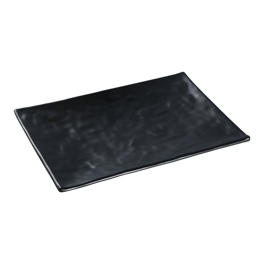 Yanco Rectangular Plate BP-2014 It is made from durable and reliable melamine material, which makes the plate look like ceramics. Melamine tableware is a perfect solution for those who choose a reliable, durable, high-quality and affordable dinnerware for their food-serving establishment. These rectangular display plates are easy to clean, NSF listed and BPA safe.