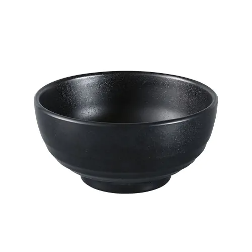 Yanco Woodong Noodle Bowl BP-3007 It is made from durable and reliable melamine material, which makes the bowl look like ceramics. Performed in classic black color with matte finish, such melamine tableware is an ideal solution for those who choose high-quality, durable and affordable dinnerware for presenting their food. Such 38 Oz bowls are also BPA free and NSF listed, so you can easily use them for both personal and commercial aims.