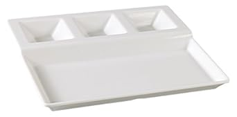 Yanco 4-Divided Compartment NC-2520 Made from durable melamine, ideal for serving a variety of foods. The classic white color enhances its clean, modern look, while the sturdy melamine construction ensures long-lasting use, resistant to chipping, staining, or scratching. Perfect for both casual and formal settings, this tray is a convenient solution for efficient food presentation and organization.