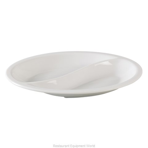 Yanco Oval Compartment NC-4520 Featuring two compartments, this plate is excellent for those who want to separate their food items or serve up two different dishes at once. It's perfect for use in high-volume environments, and its sleek white finish complements any table setting, adding a touch of elegance to your presentation.