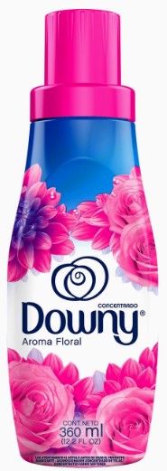 Downy Fabric Softener Aroma Floral in a 360 mL bottle for soft, fresh-smelling clothes