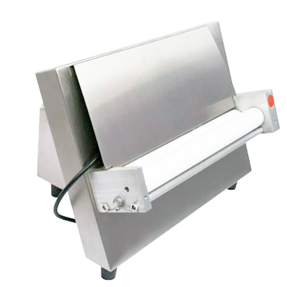 Prepline DR18-1 18-inch one-stage countertop dough sheeter, 120V, designed for efficient dough rolling in bakeries and commercial kitchens.