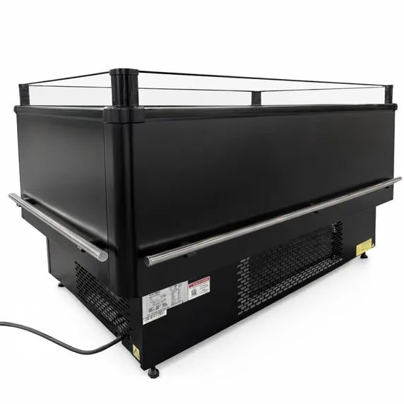 Coldline ISLAND-DT60 62-inch open air dual temperature island merchandiser with refrigerator and freezer sections for supermarkets, convenience stores, and retail food displays. Designed to showcase chilled and frozen products with easy customer access and efficient commercial refrigeration performance.