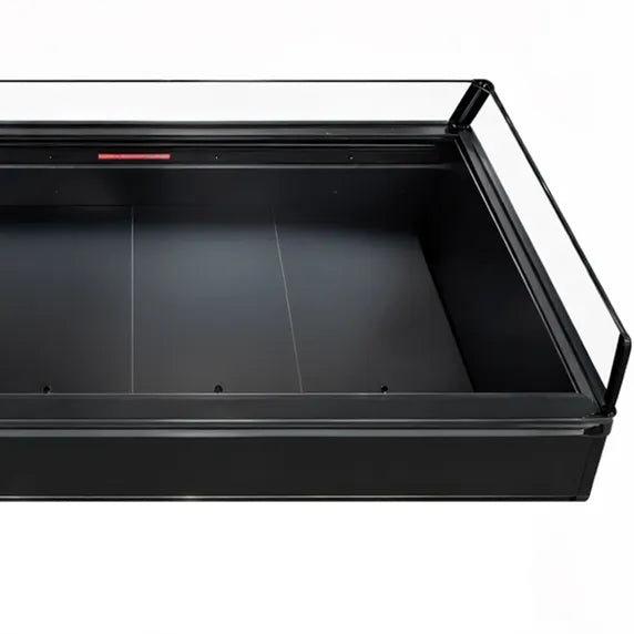Coldline ISLAND-DT60 62-inch open air dual temperature island merchandiser with refrigerator and freezer sections for supermarkets, convenience stores, and retail food displays. Designed to showcase chilled and frozen products with easy customer access and efficient commercial refrigeration performance.