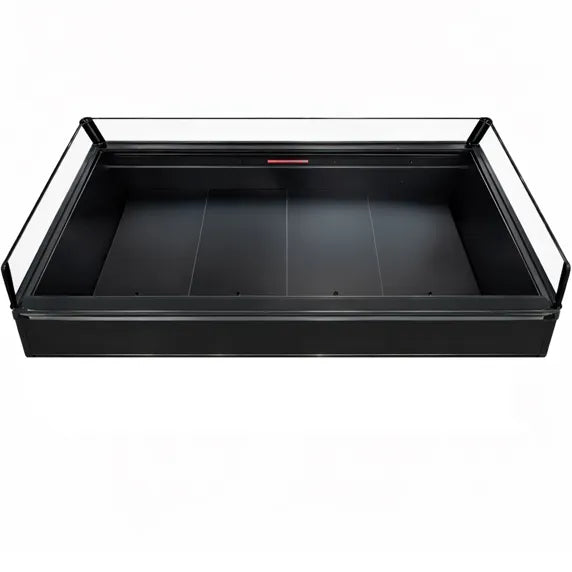 Coldline ISLAND-DT80 82-inch open air dual temperature island merchandiser with refrigerator and freezer sections for supermarkets, grocery stores, and retail food displays. Provides easy customer access to chilled and frozen products while maintaining reliable commercial refrigeration performance.