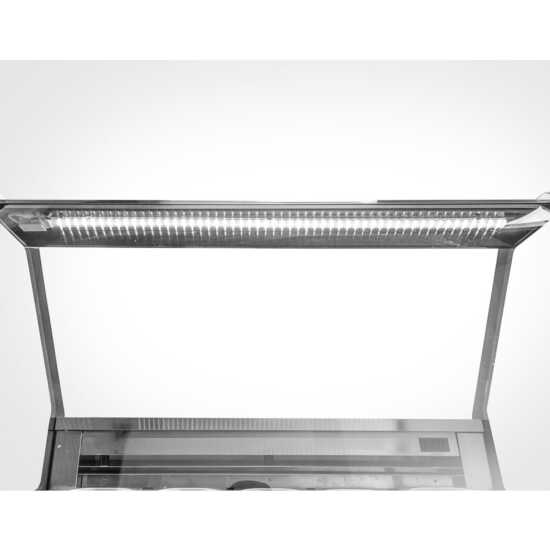 The Marchia GIC-10 56" Gelato Ice Cream Dipping Cabinet keeps 10 pans of gelato at optimal serving temperatures, perfect for displaying and serving frozen treats in restaurants or cafes.