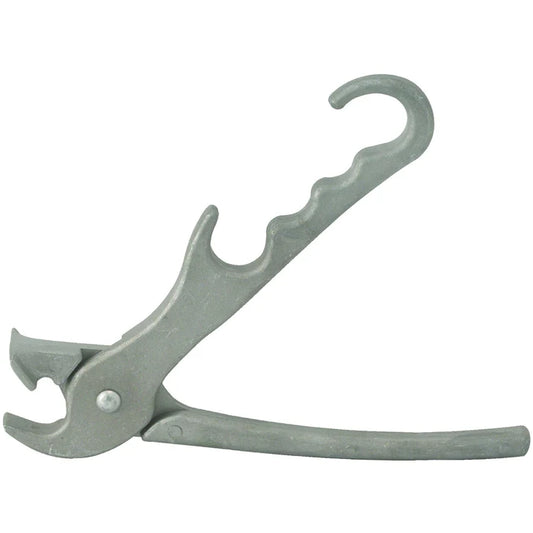 Pizza Pan Gripper 12/Pack made from heavy duty cast aluminum that will withstand high temperatures. Thanks to its reinforced bottom curves, the pizza pan gripper offers a comfortable grip. The gripper is designed to securely grip wide rim pizza pans to easily and safely take pizza pies out of the oven while protecting your hands from burns.