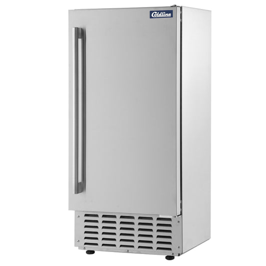 Coldline EIC70D 15-inch undercounter nugget ice machine producing up to 66 lb of soft chewable ice per day, air-cooled design ideal for cafés, bars, and foodservice spaces.