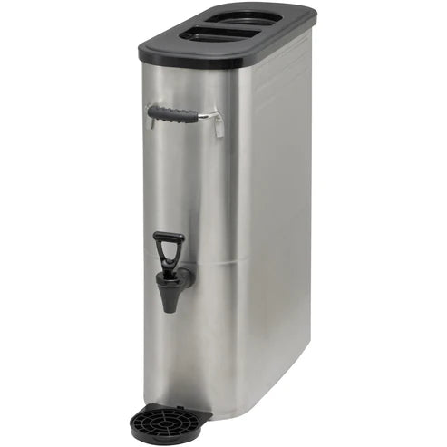 Winco SSBD-3 and SSBD-5, 3 gal and 5 gal Stainless Steel Slim Iced Tea Dispenser - Restaurant Kitchen, Buffet Stations, Catering Services