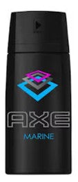 AXE Body Spray Deo Marine 150 ml can with blue and silver design.