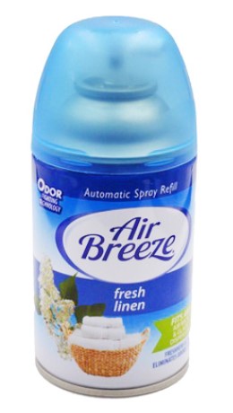 Air Breeze 6.2 oz auto spray refill in Fresh Linen scent for automatic air fresheners