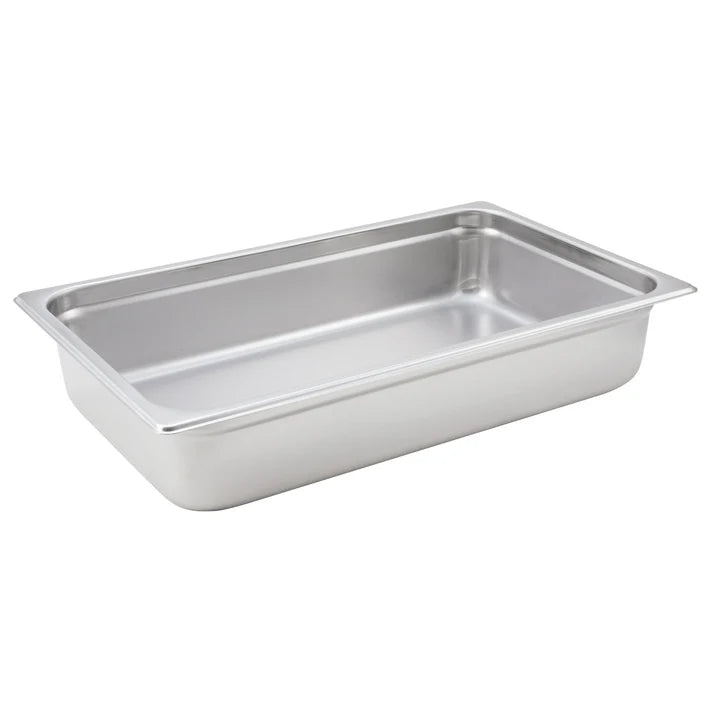Steam Pan fits snugly on a steam table while its flattened edge prevents steam from escaping around the pan. This model is constructed from durable 22 gauge 18/8 stainless steel. For added convenience, the steam pan can be stacked to save space while its anti-jam design ensures hassle-free separation. This pan is perfect for holding and serving signature casseroles, salads, and more. This model is also NSF listed.