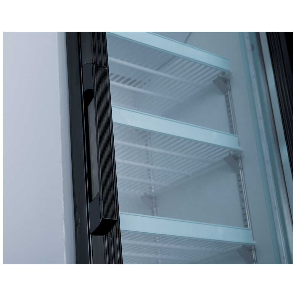 Coldline G10-W 21-inch glass door merchandiser refrigerator with LED lighting, white exterior.