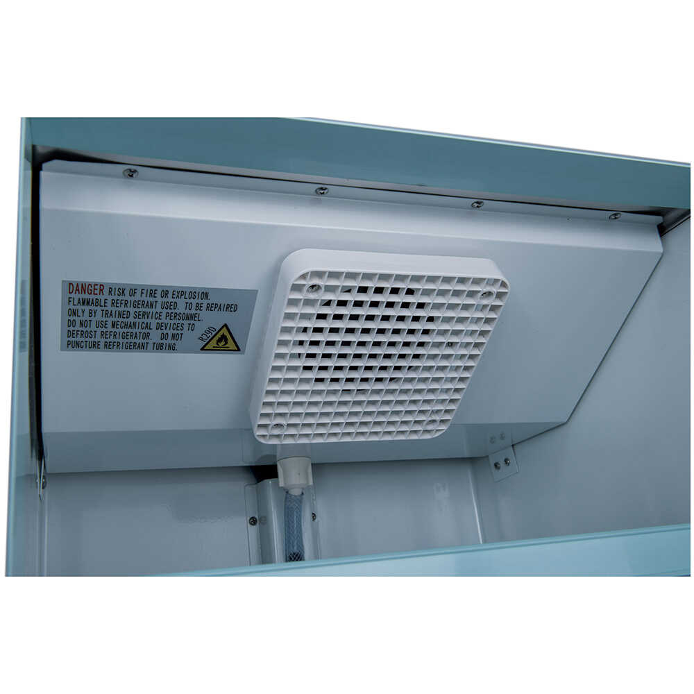 Coldline G10-W 21-inch glass door merchandiser refrigerator with LED lighting, white exterior.