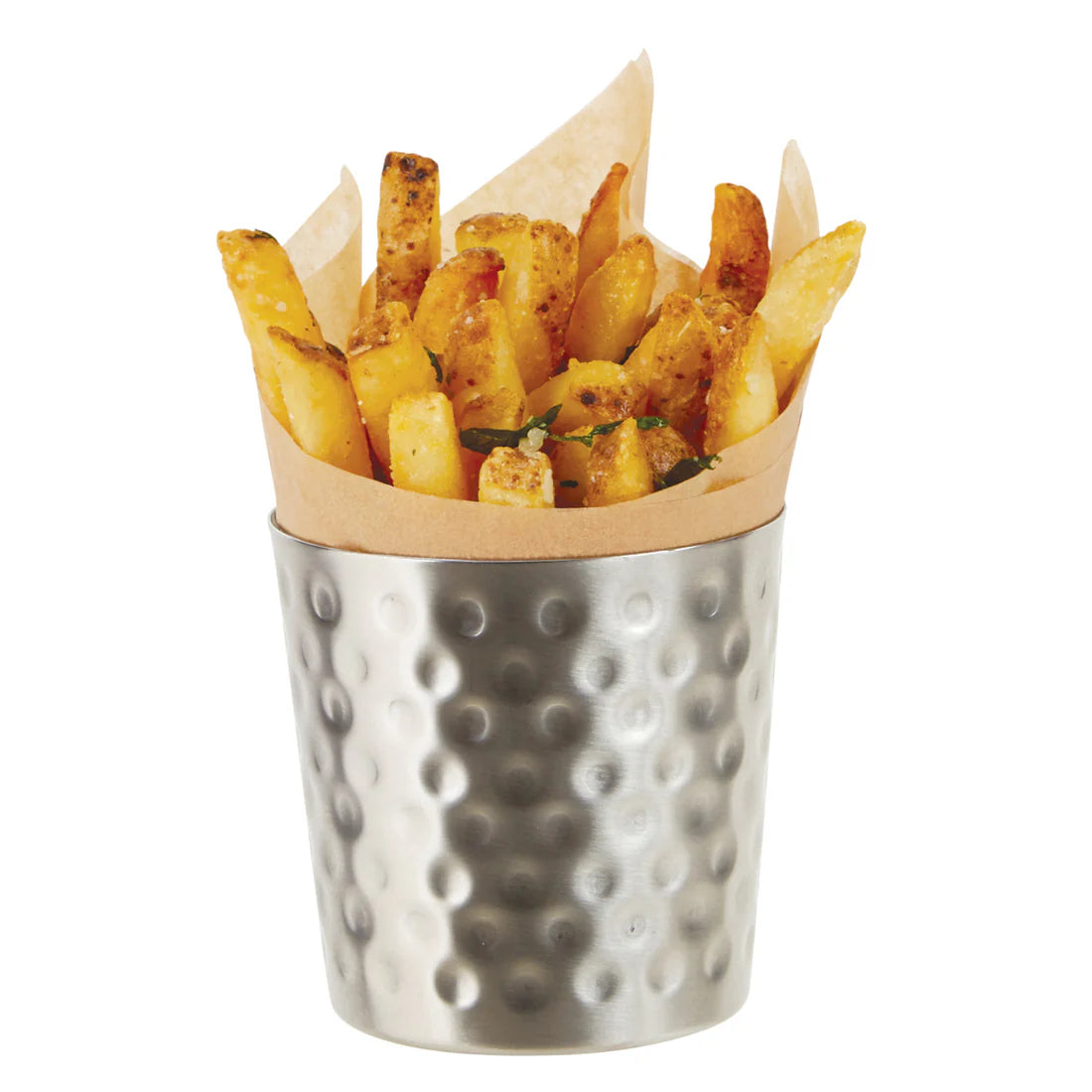 Winco SFC-35/SFC-35H 3.25"x3.5" Solid & Hammered Fry Cups, Satin