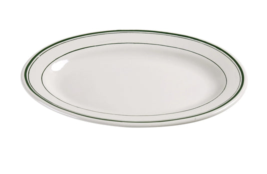 Yanco Platter GB-19 is a perfect solution for your food-serving establishment. It can be used for serving vegetables, cold cuts, fresh greens or appetizers. It is made from high-quality reliable porcelain. Thanks to the stylish Green Band collection, these white platters will perfectly fit your porcelain tableware collection. They will always look nice in your fine-dining restaurant or catering events. These round platters are a stylish and high-quality dinnerware solution for your business. 