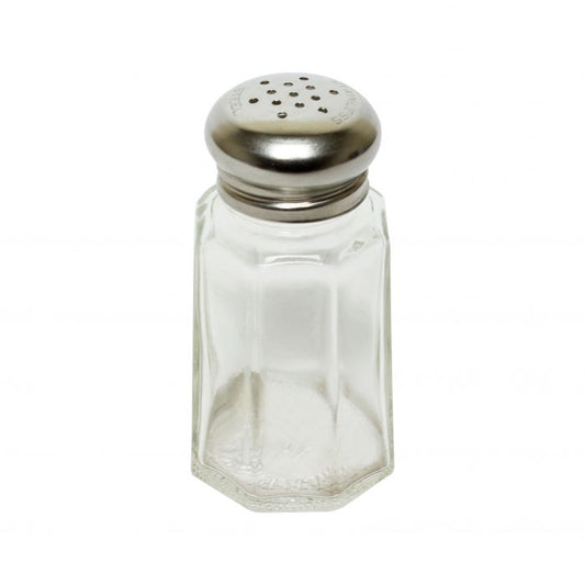 Thunder Group Paneled Shaker offers the perfect blend of durability and elegance for professional dining environments. Crafted with sturdy glass bodies and sleek stainless steel caps, each 1 1/4 oz shaker is designed for reliable use and easy refilling. Measuring 1 5/8" in diameter and 3 3/8" in height, these compact shakers feature a classic paneled design that enhances both grip and tabletop presentation.