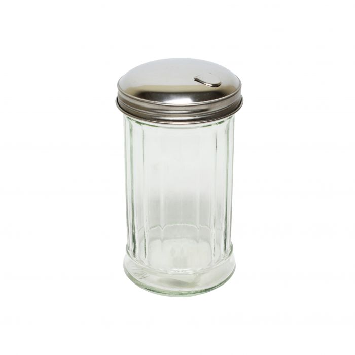 Thunder Group Sugar/Cheese Dispenser combines functionality with elegance, making it an ideal choice for hotels, restaurants, and catering services. Featuring a durable 12 oz glass body and a sturdy stainless steel flip cap, it allows for easy, controlled dispensing of sugar, grated cheese, or other dry condiments. Measuring 3" in diameter and 5 1/2" in height, this dispenser is perfectly sized for tabletops and enhances any dining presentation with its clean, professional design. 
