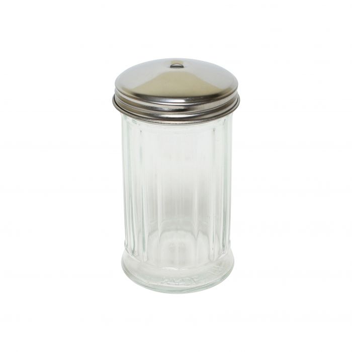 Thunder Group Sugar/Cheese Dispenser combines functionality with elegance, making it an ideal choice for hotels, restaurants, and catering services. Featuring a durable 12 oz glass body and a sturdy stainless steel single hole cap, it allows for easy, controlled dispensing of sugar, grated cheese, or other dry condiments. Measuring 3" in diameter and 5 1/2" in height, this dispenser is perfectly sized for tabletops and enhances any dining presentation with its clean, professional design.