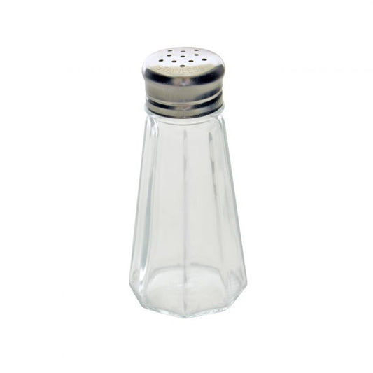 Thunder Group Paneled Shaker 12/Pcs is the perfect blend of style and utility, ideal for restaurants, hotels, and catering services seeking to elevate their tabletop presentation. Featuring a refined rectangle glass body and a stainless steel mushroom-style cap, this shaker adds a polished touch to any setting. Its compact 4 1/2" height, along with a 1 3/8" top diameter and 2 1/8" bottom diameter, makes it easy to handle while offering ample capacity for salt, pepper, or other fine seasonings.