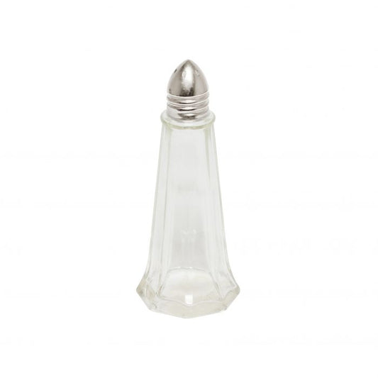 Thunder Group Tower Shaker is a refined solution for dispensing salt, pepper, and fine spices with precision and style. Featuring a 1 oz clear glass body and a sleek cap designed with 1.5mm holes for controlled seasoning, this shaker blends elegance with practicality. Measuring 1 7/8" in diameter and 4 1/4" in height, it fits seamlessly into upscale dining environments such as hotels, restaurants, and catered events.