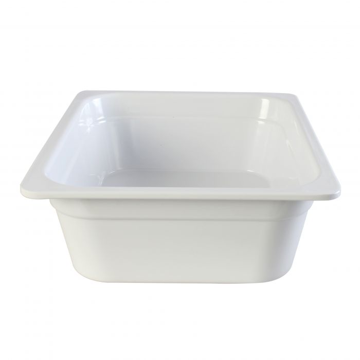 Thunder Group Gastronorm Pan can be used for serving fried shrimps, bbq chicken wings, steamed vegetables, or any other dish. This white melamine pan is extremely durable and made for the both cold and hot food. Featuring a solid, smooth construction this pan has 4-Inch depth to hold your main dishes, entrees, or desserts. Melamine pan is not suitable for cooking and warming foods in a microwave or oven. Thunder Group melamine pan is an attractive and practical solution for any budget.