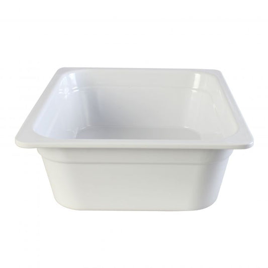 Thunder Group Gastronorm Pan can be used for serving fried shrimps, bbq chicken wings, steamed vegetables, or any other dish. This white melamine pan is extremely durable and made for the both cold and hot food. Featuring a solid, smooth construction this pan has 4-Inch depth to hold your main dishes, entrees, or desserts. Melamine pan is not suitable for cooking and warming foods in a microwave or oven. Thunder Group melamine pan is an attractive and practical solution for any budget.