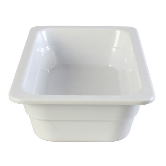 Thunder Group Gastronorm Pan can be used for salads, snacks, ice-cream, or any other dish. This white melamine pan is extremely durable and made for the both cold and hot food. Featuring a solid, smooth construction this pan has 2 1/2-Inch depth to hold your main dishes, entrees, or desserts. Melamine pan is not suitable for cooking and warming foods in a microwave or oven. Thunder Group melamine pan is an attractive and practical solution for any budget.