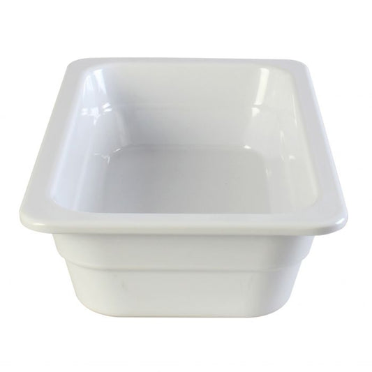 Thunder Group Gastronorm Pan can be used for salads, snacks, ice-cream, or any other dish. This white melamine pan is extremely durable and made for the both cold and hot food. Featuring a solid, smooth construction this pan has 2 1/2-Inch depth to hold your main dishes, entrees, or desserts. Melamine pan is not suitable for cooking and warming foods in a microwave or oven. Thunder Group melamine pan is an attractive and practical solution for any budget.