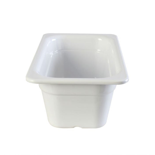 Thunder Group Gastronorm Pan&nbsp;can be used for salads, snacks, ice-cream, or any other dish. This white melamine pan is extremely durable and made for the both cold and hot food. Featuring a solid, smooth construction this pan has 4-Inch depth to hold your main dishes, entrees, or desserts. Melamine pan is not suitable for cooking and warming foods in a microwave or oven. Thunder Group melamine pan is an attractive and practical solution for any budget.