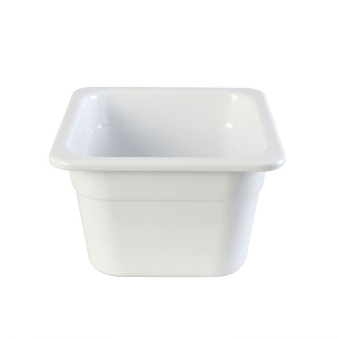 Thunder Group Gastronorm Pan can be used for salads, snacks, ice-cream, or any other dish. This white melamine pan is extremely durable and made for the both cold and hot food. Featuring a solid, smooth construction this pan has 4-Inch depth to hold your main dishes, entrees, or desserts. Melamine pan is not suitable for cooking and warming foods in a microwave or oven. Thunder Group melamine pan is an attractive and practical solution for any budget.