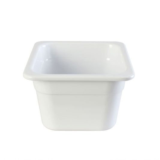 Thunder Group Gastronorm Pan can be used for salads, snacks, ice-cream, or any other dish. This white melamine pan is extremely durable and made for the both cold and hot food. Featuring a solid, smooth construction this pan has 4-Inch depth to hold your main dishes, entrees, or desserts. Melamine pan is not suitable for cooking and warming foods in a microwave or oven. Thunder Group melamine pan is an attractive and practical solution for any budget.